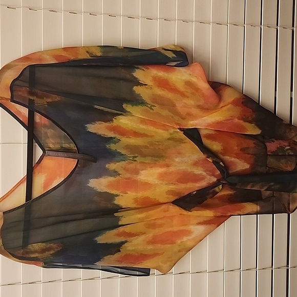 ABI Ferrin Poncho Top sz Small Multi colored - Picture 1 of 6